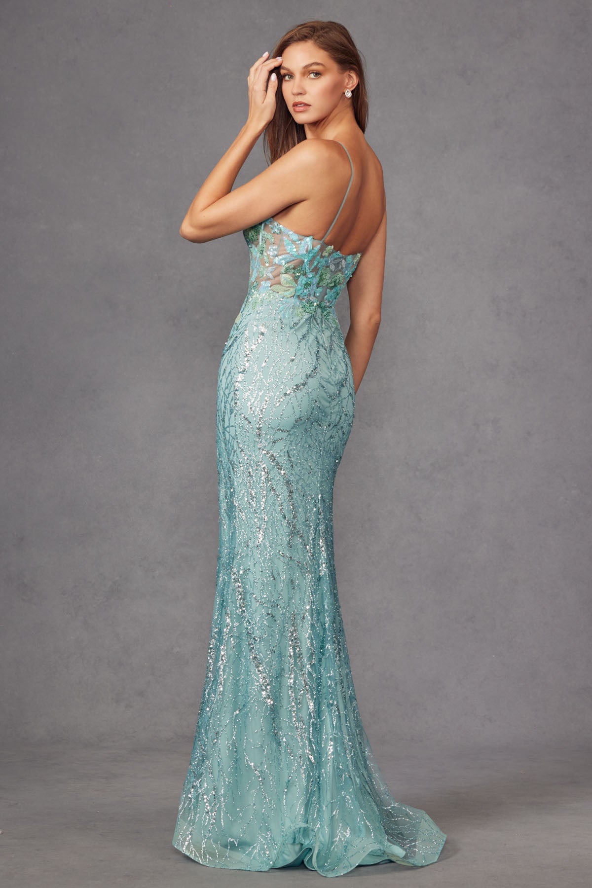 Sequin Lace Mermaid Prom Dress_JU 2425A