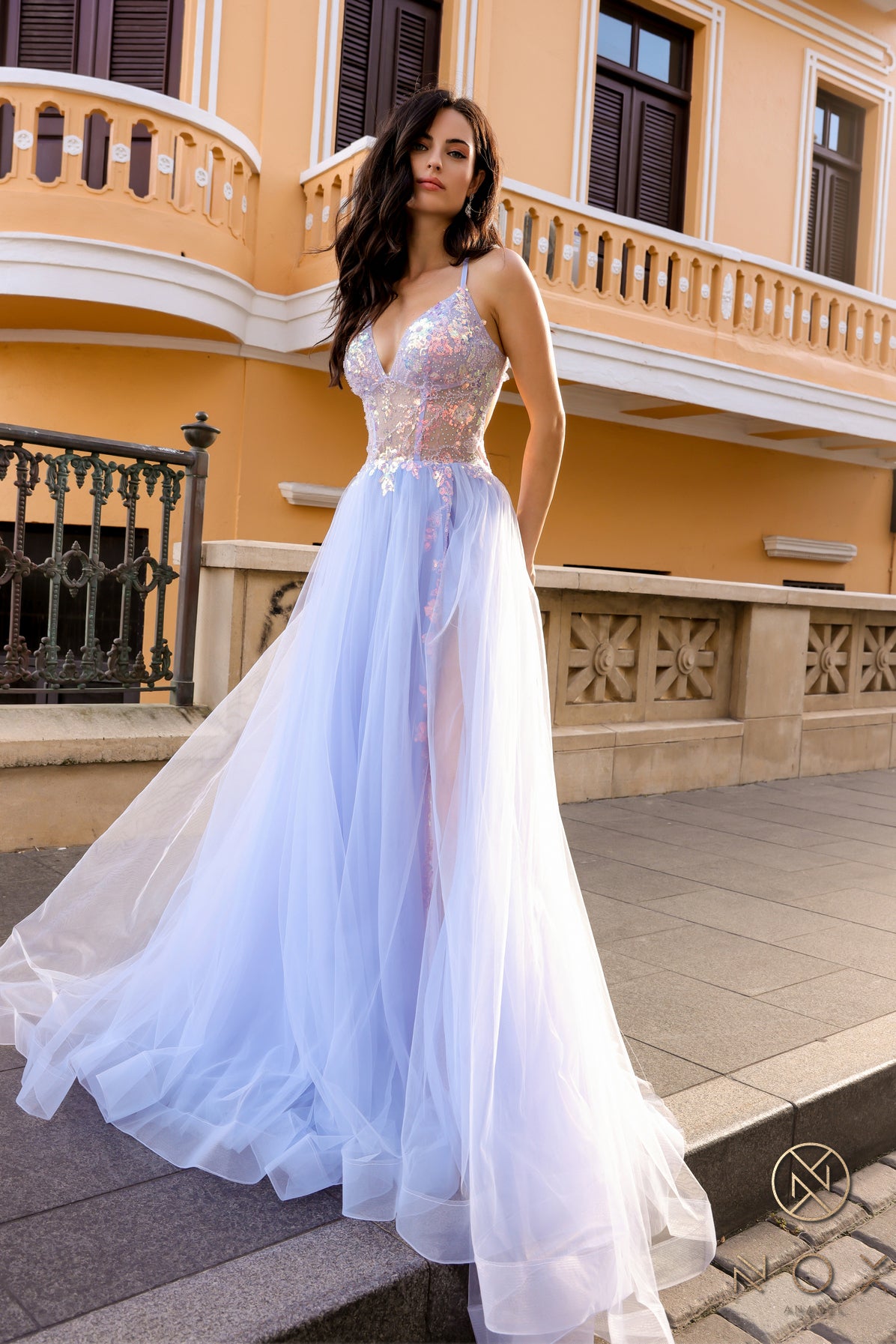 Sparkling Sequin Prom Dress with Flowy Skirt_NX G1354