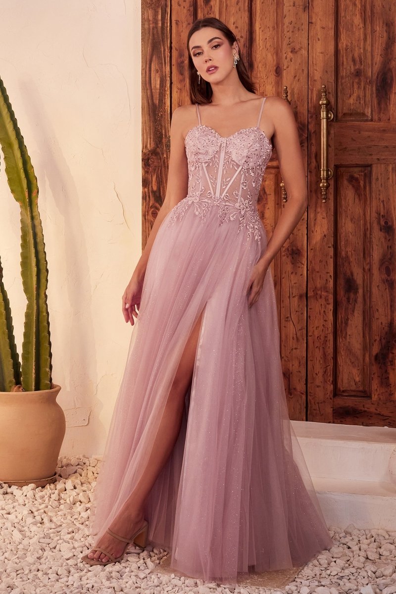 Sparkling Sequin Prom Dress with Slit_LD C150