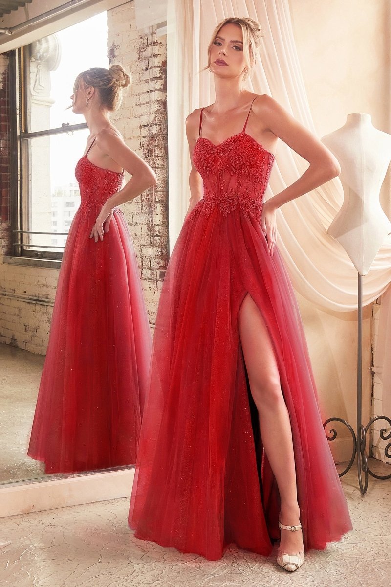 Sparkling Sequin Prom Dress with Slit_LD C150