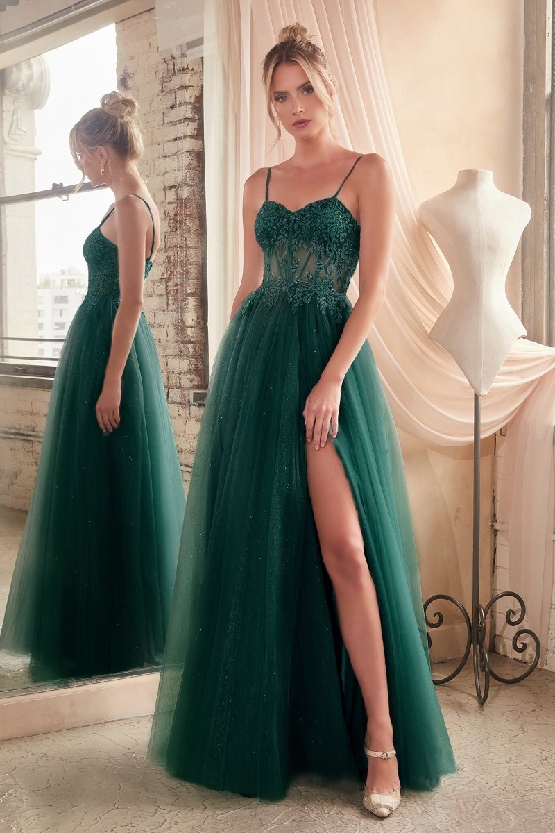 Sparkling Sequin Prom Dress with Slit_LD C150