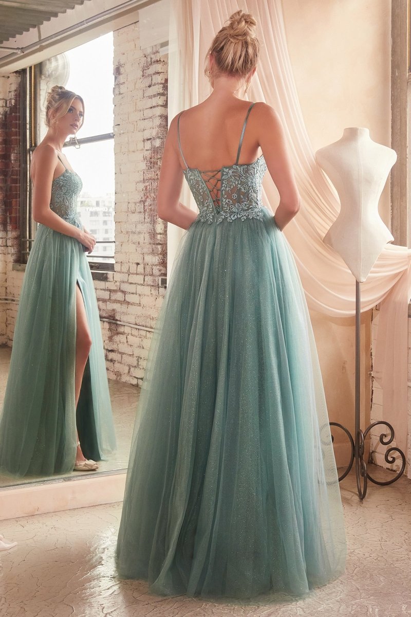 Sparkling Sequin Prom Dress with Slit_LD C150