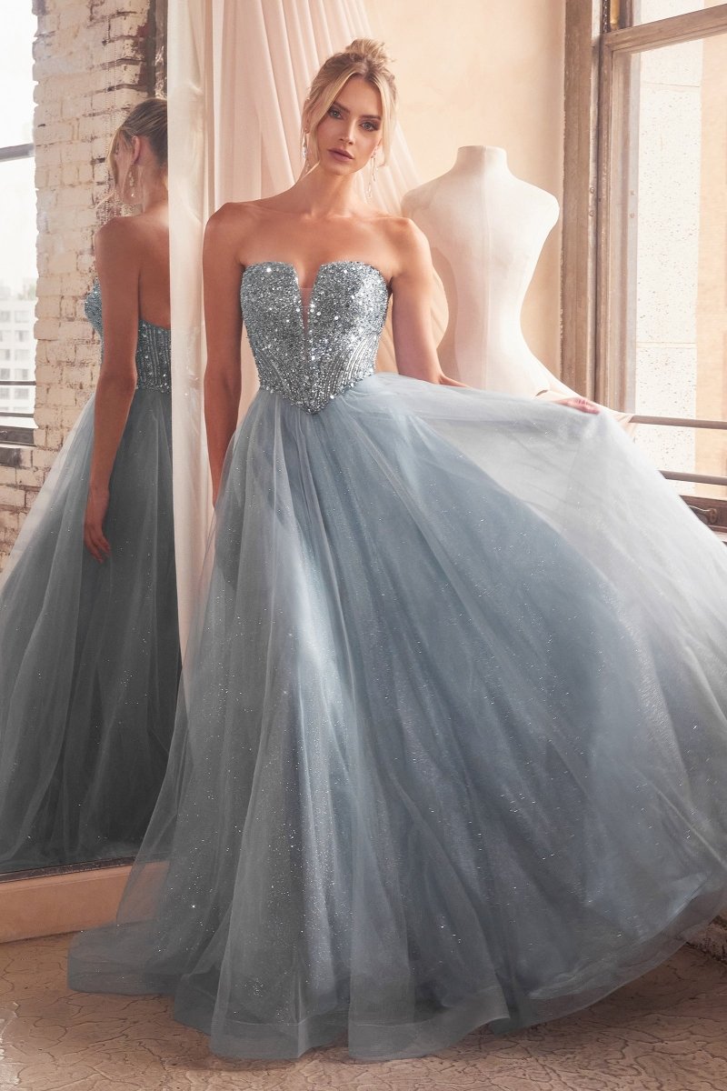 Elegant Strapless Sequin Prom Dress_LD CD0217 Elegant Strapless Sequin Prom Dress_LD CD0217